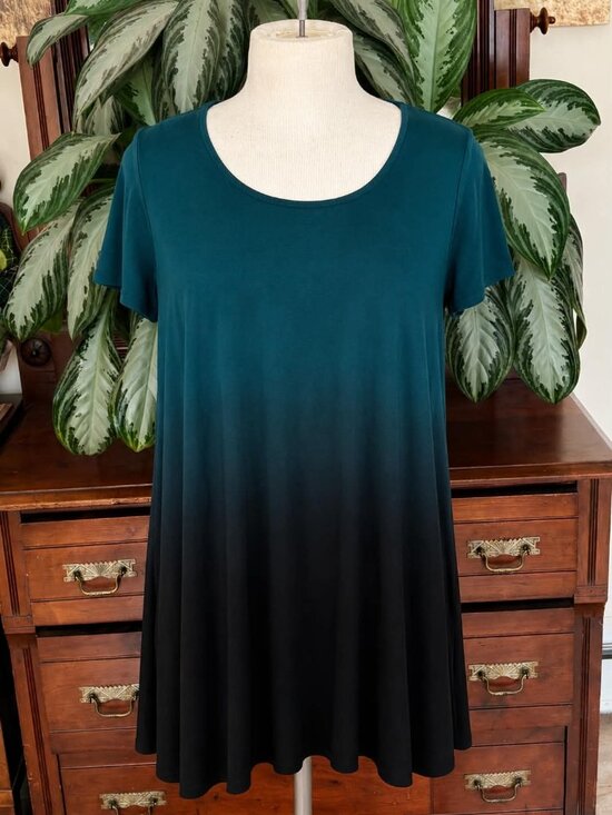 torrid Dresses & Skirts - Torrid Super Soft Teal Black Ombre Swing Dress Size 2 #026